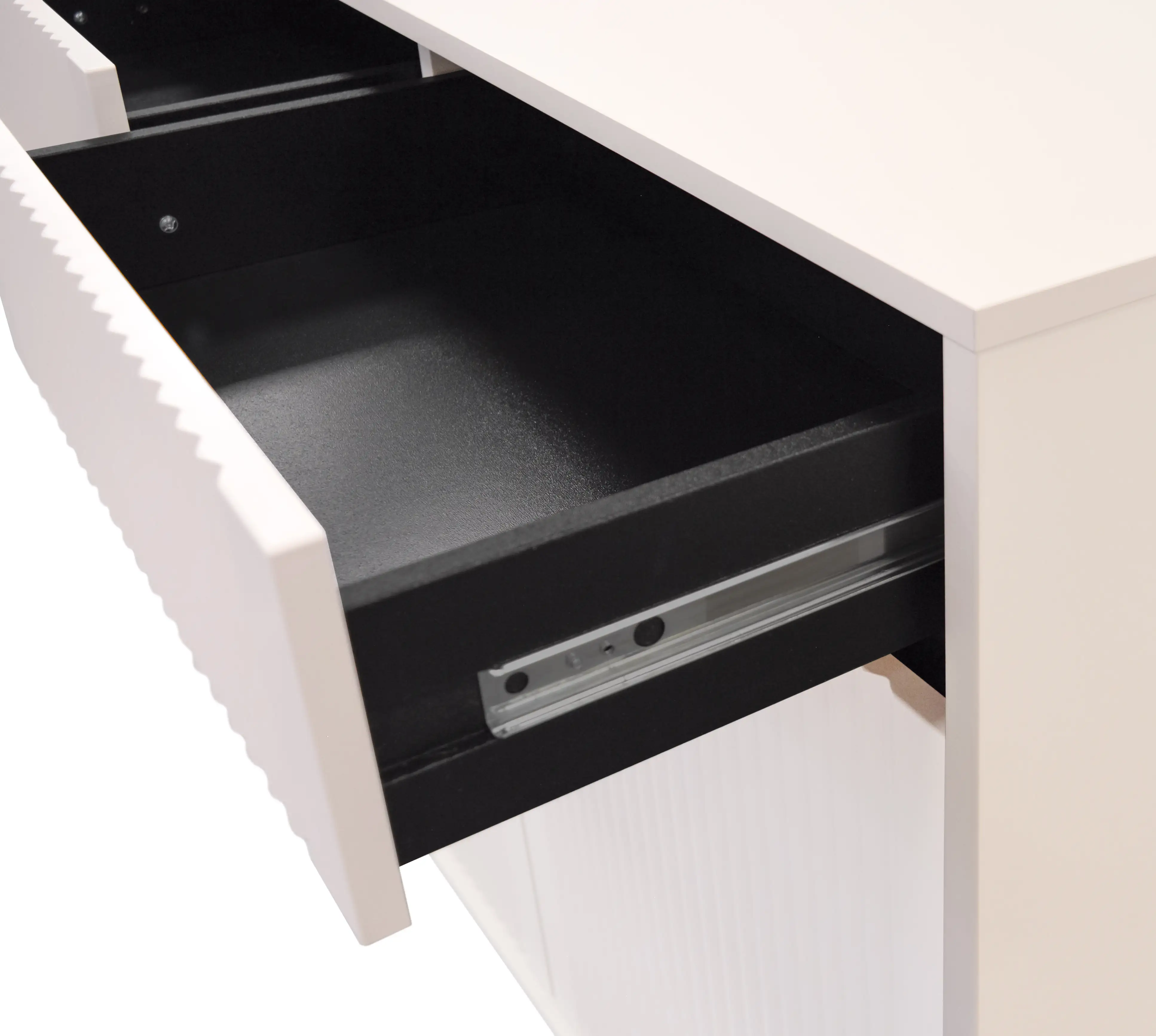 Komoda z ryflowanym frontem Yukashi 2F2S T822 beżowa