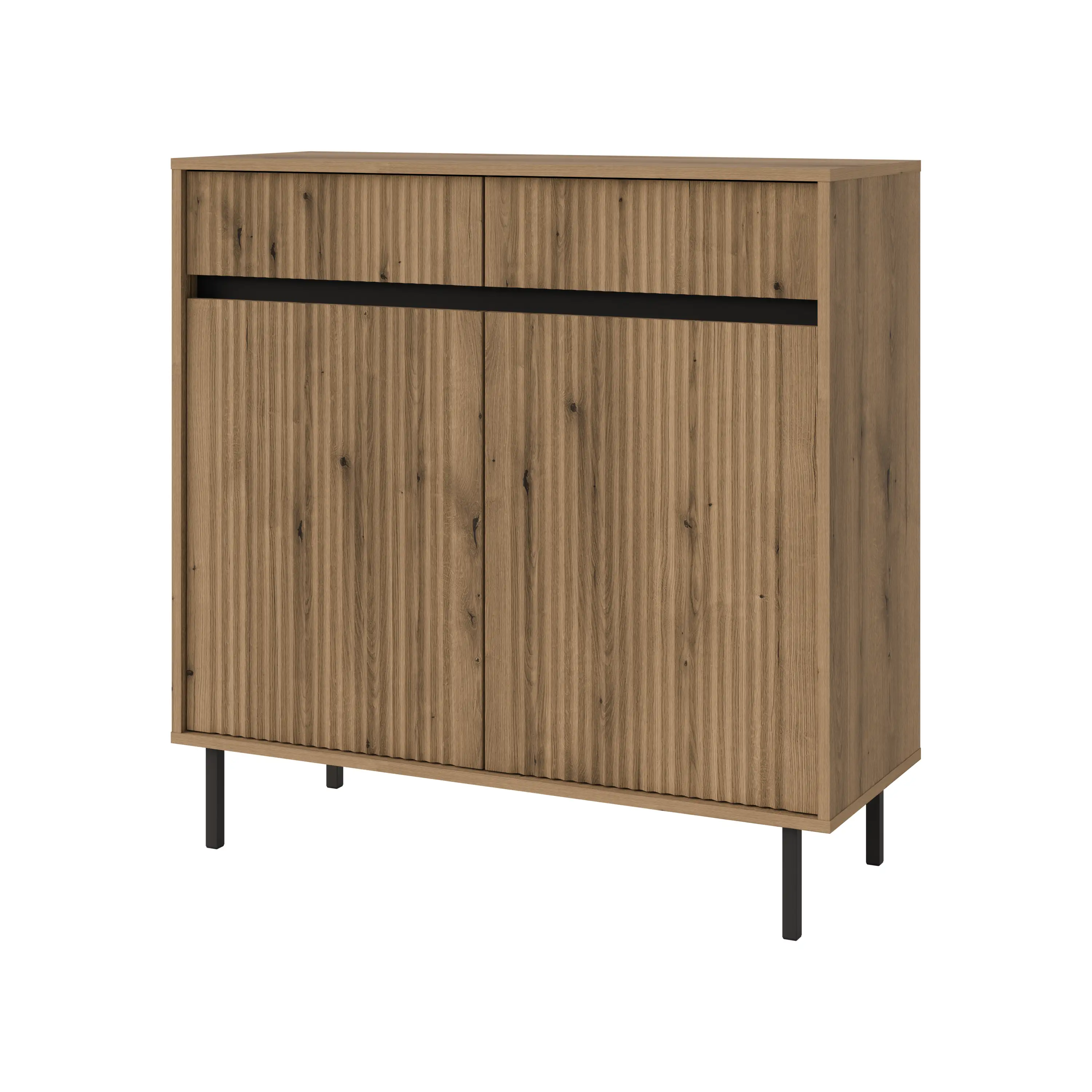 Komoda z ryflowanym frontem Yukashi 2F2S T822 dąb evoke