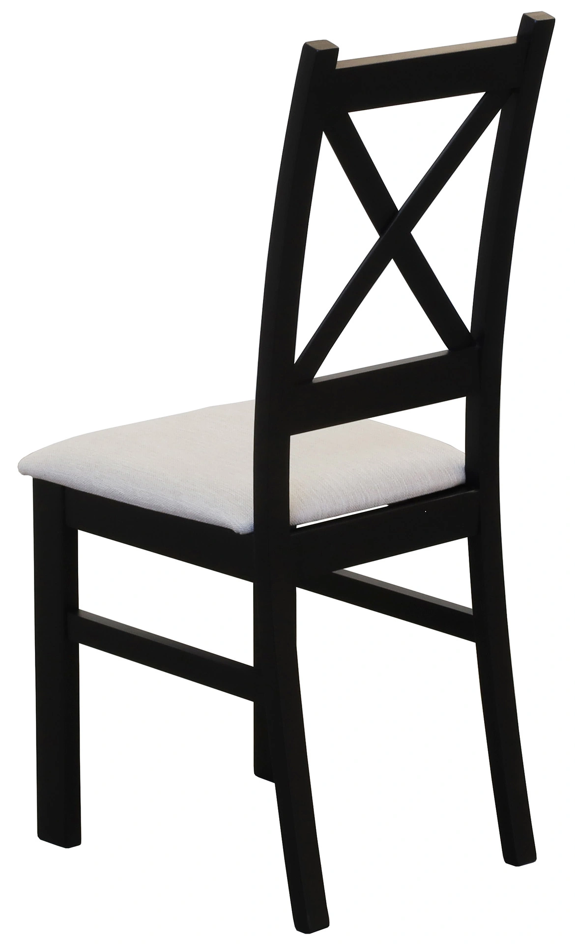 Zestaw 4x Krzesło krzyżak tapicerowane do jadalni Czarny/Beż