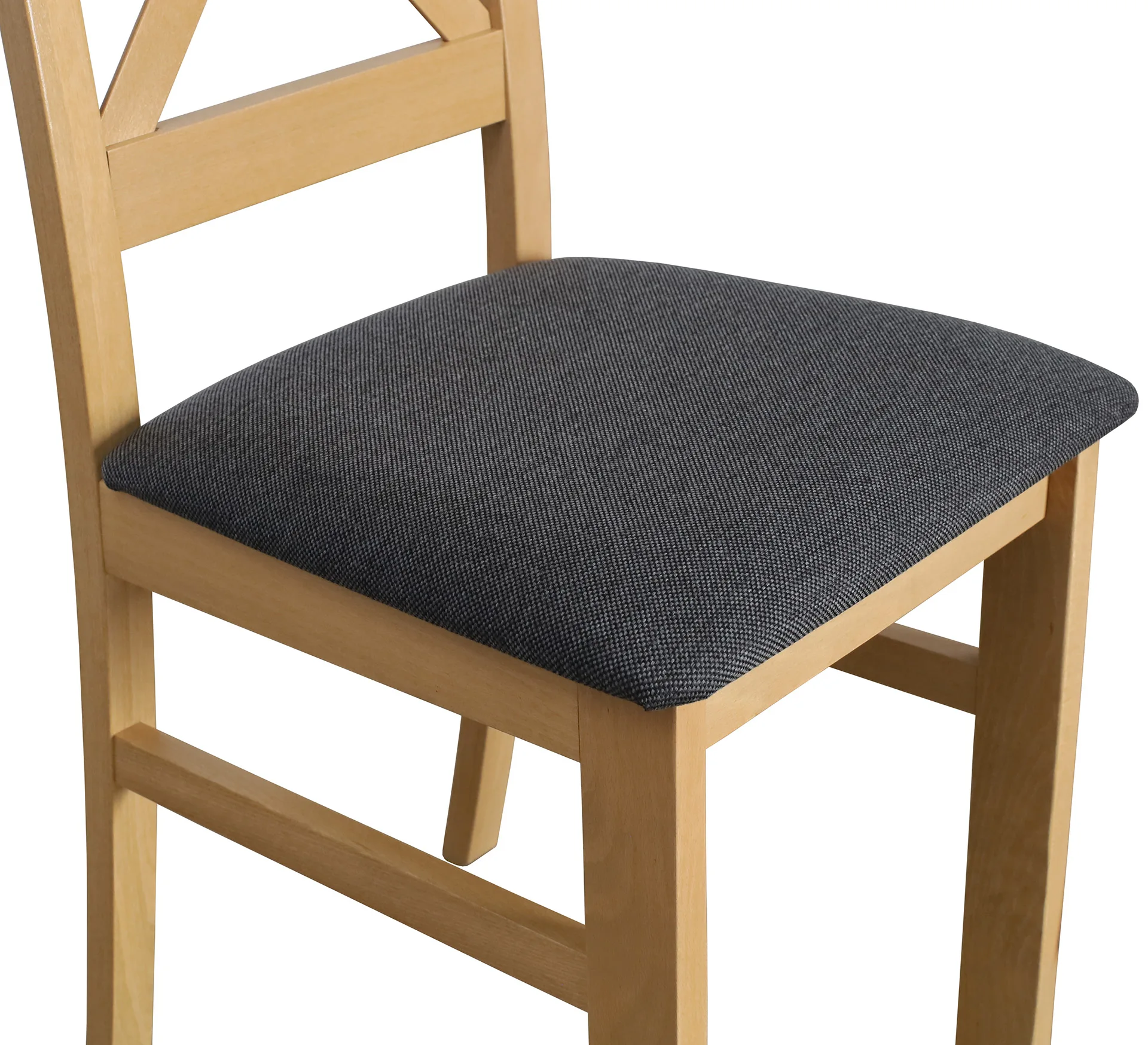 Zestaw 6x Krzesło krzyżak tapicerowane do jadalni Dąb Artisan/Grafit