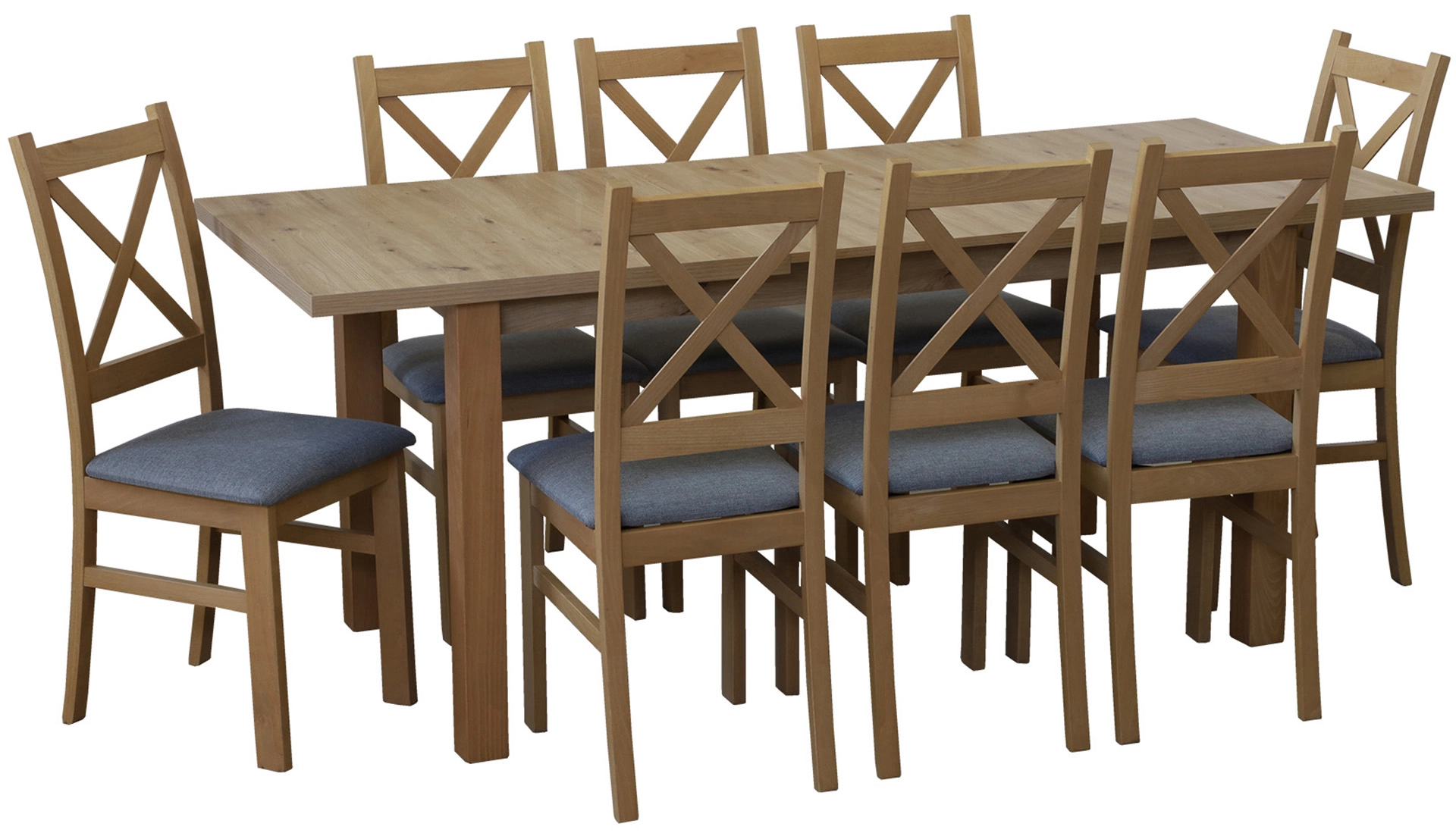 Zestaw stół 150/190x80 i 6 krzeseł do kuchni jadalni M009-6 Dąb Artisan