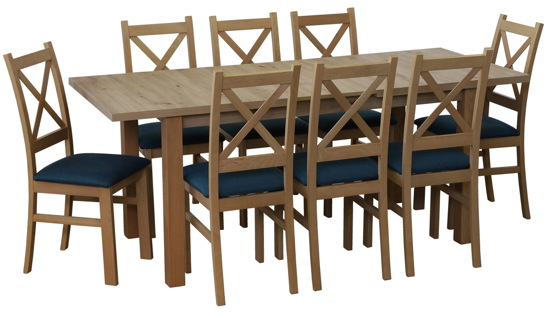 Zestaw stół 150/190x80 rozkładany z 4 krzesłami do jadalni M015-4 Dąb Artisan