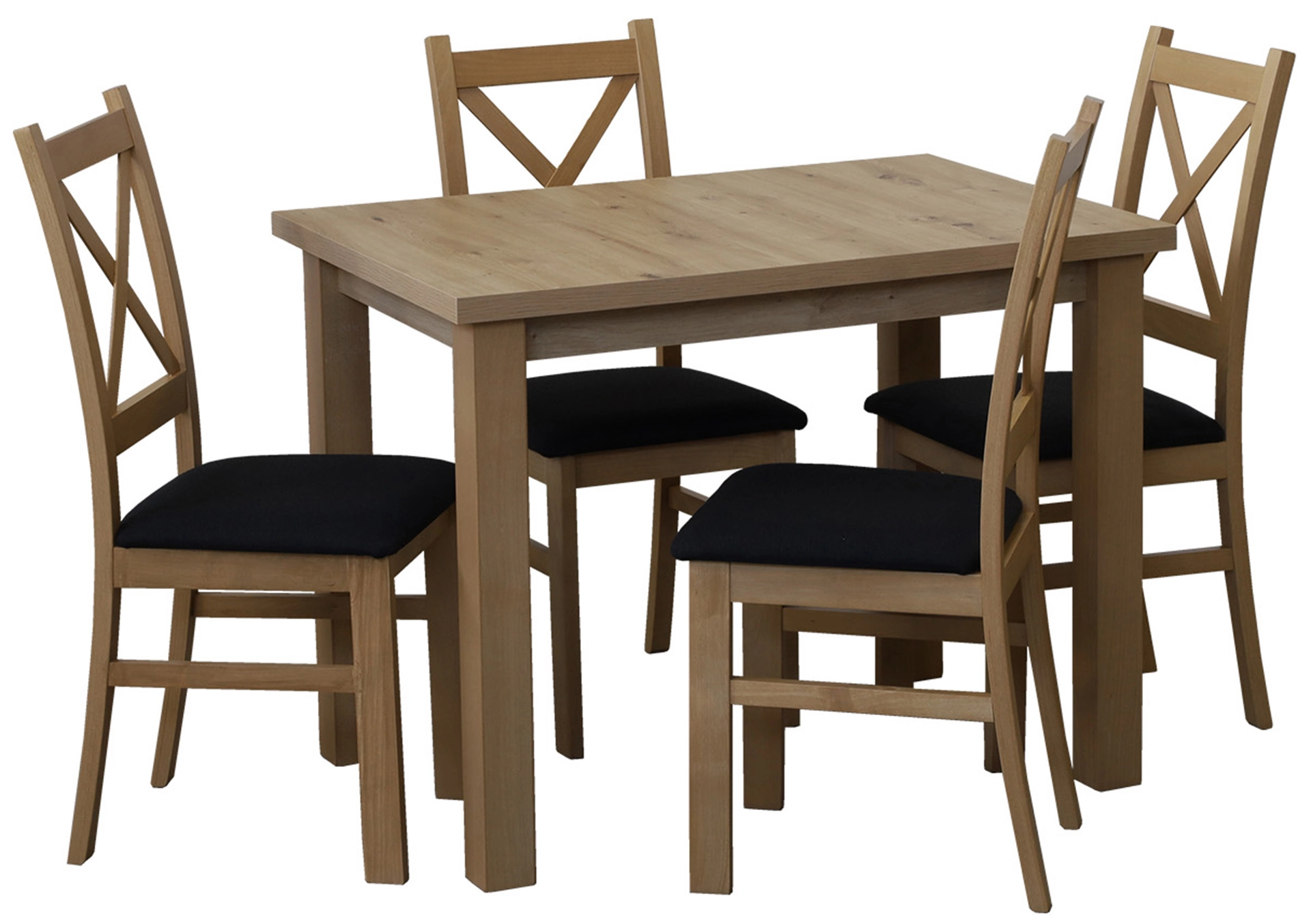 Komplet stół 100x70 z 4 krzesłami do kuchni jadalni M016-4 Dąb Artisan