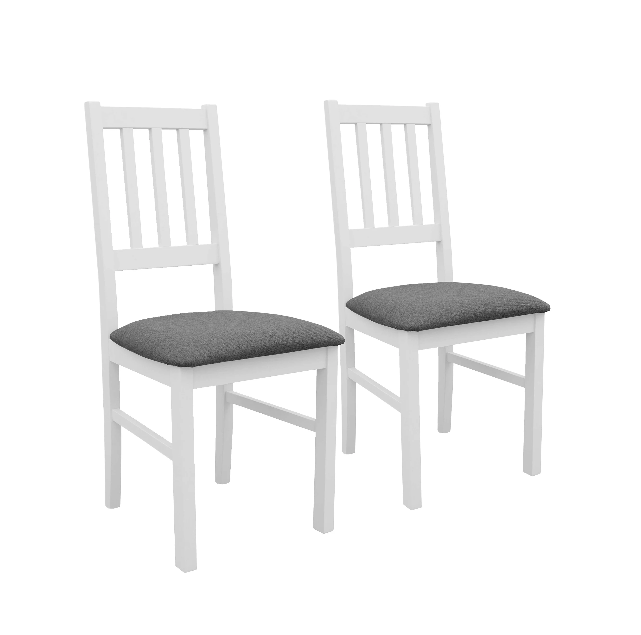 Zestaw 2x Krzesło do salonu jadalni drewniane BOS04 Biały/Grafit