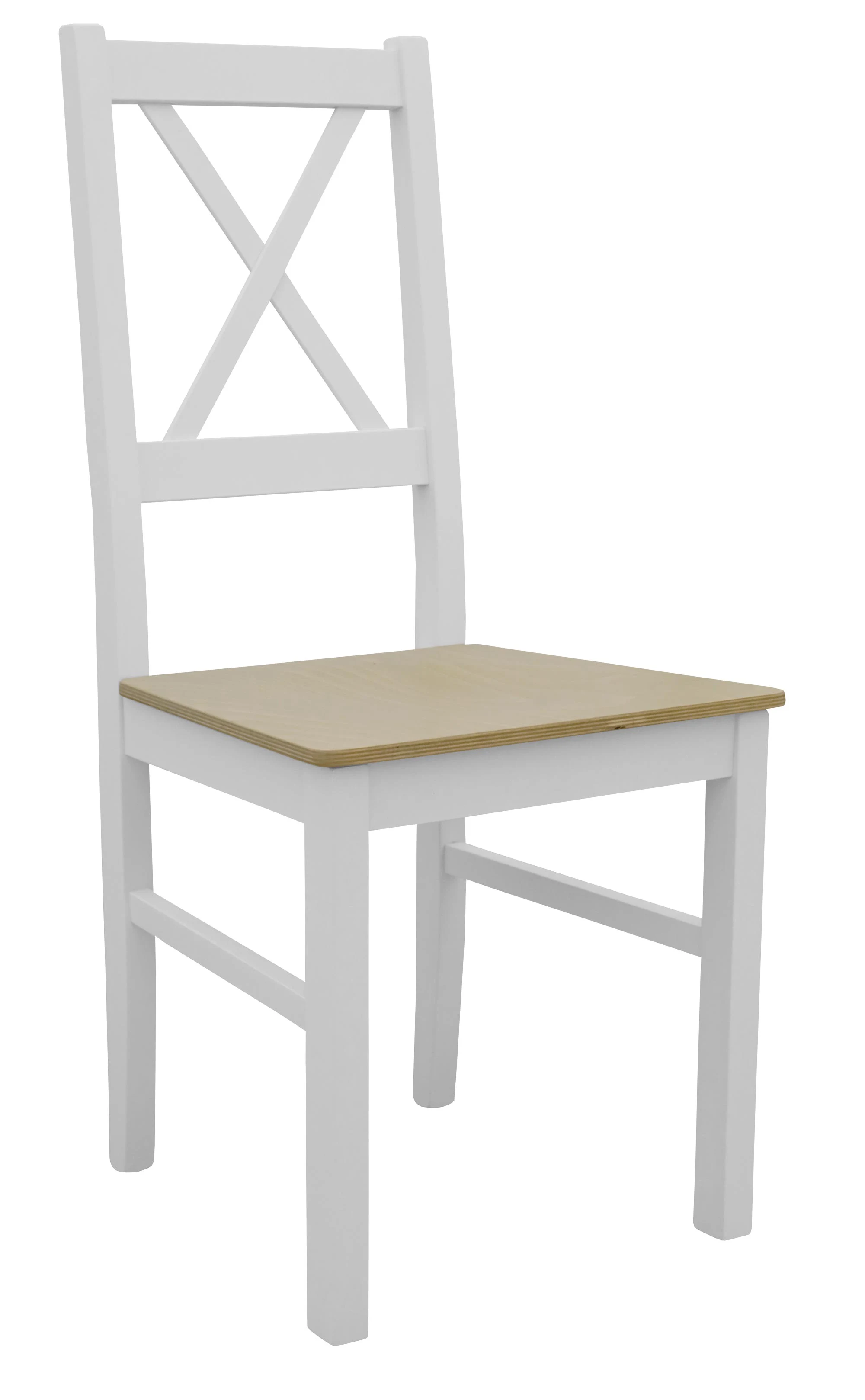 Zestaw 4x Krzesło do kuchni jadalni drewniane NIL10D Biały/Dąb Grandson