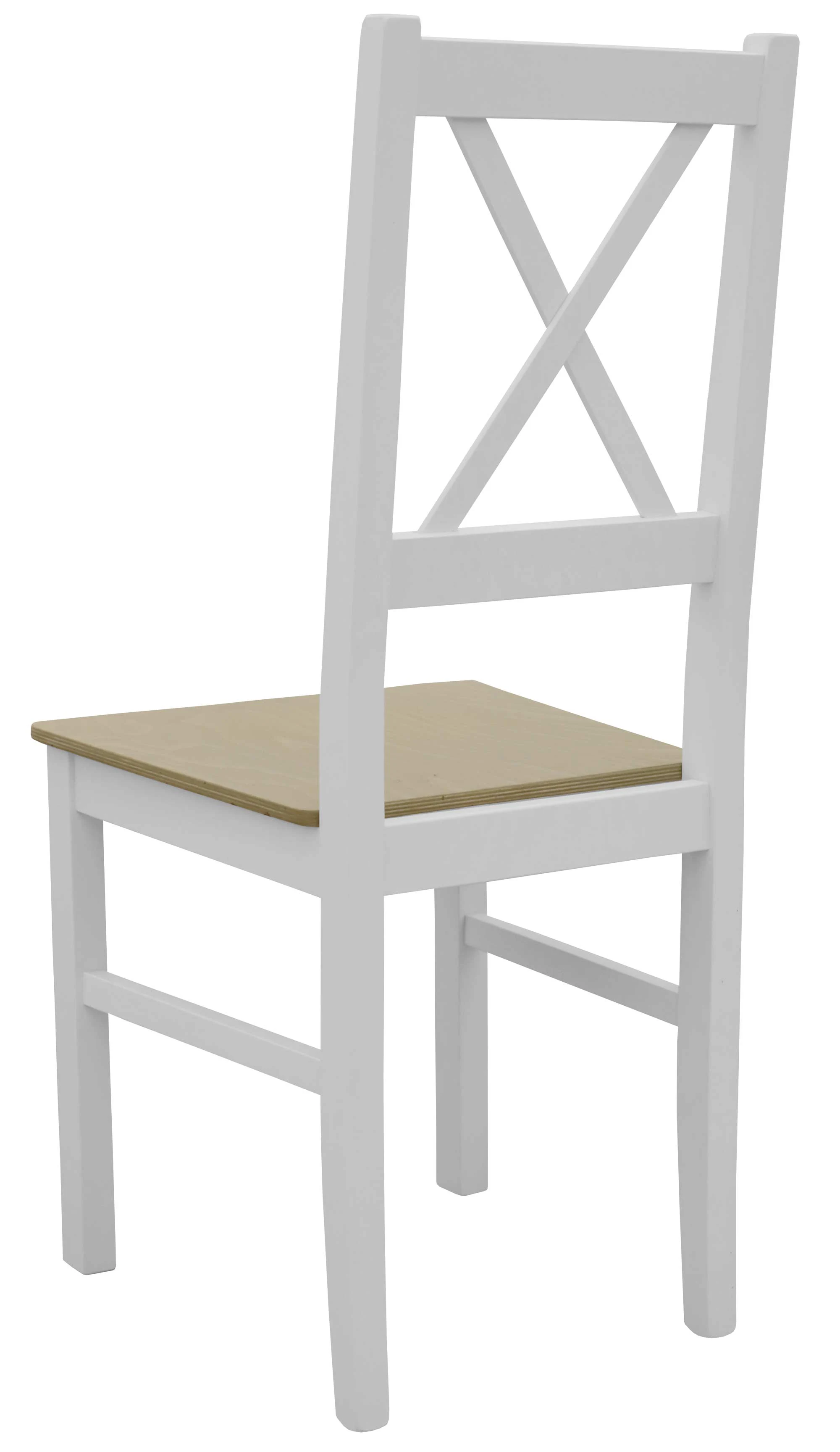 Zestaw 4x Krzesło do kuchni jadalni drewniane NIL10D Biały/Dąb Grandson