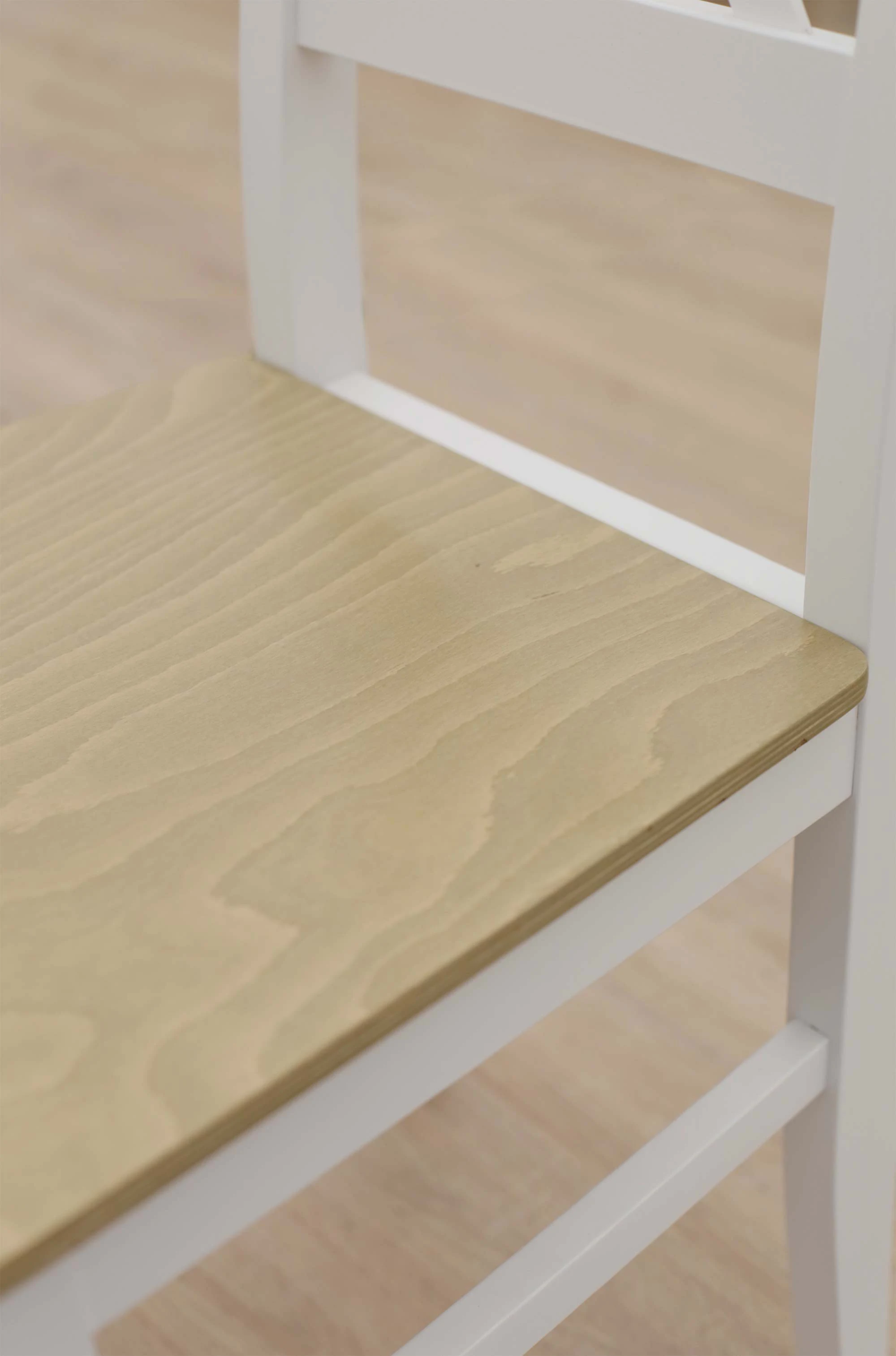 Zestaw 4x Krzesło do kuchni jadalni drewniane NIL10D Biały/Dąb Grandson